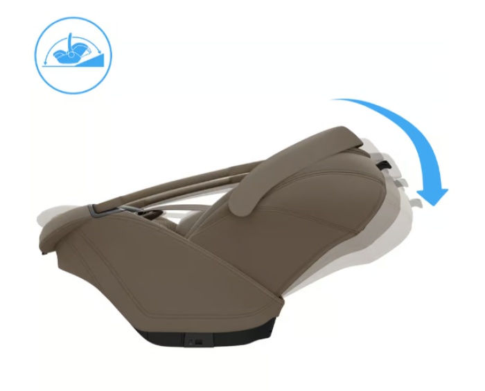 Preview: Maxi-Cosi Coral Slide Pro Oak Truffle in flacher Liegeposition